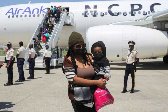 Haitian migrants arriving in Haiti