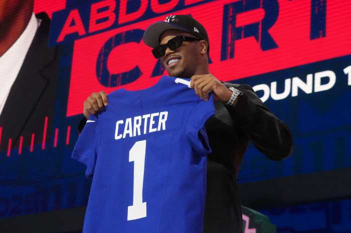 Abdul Carter Giants draft jersey
