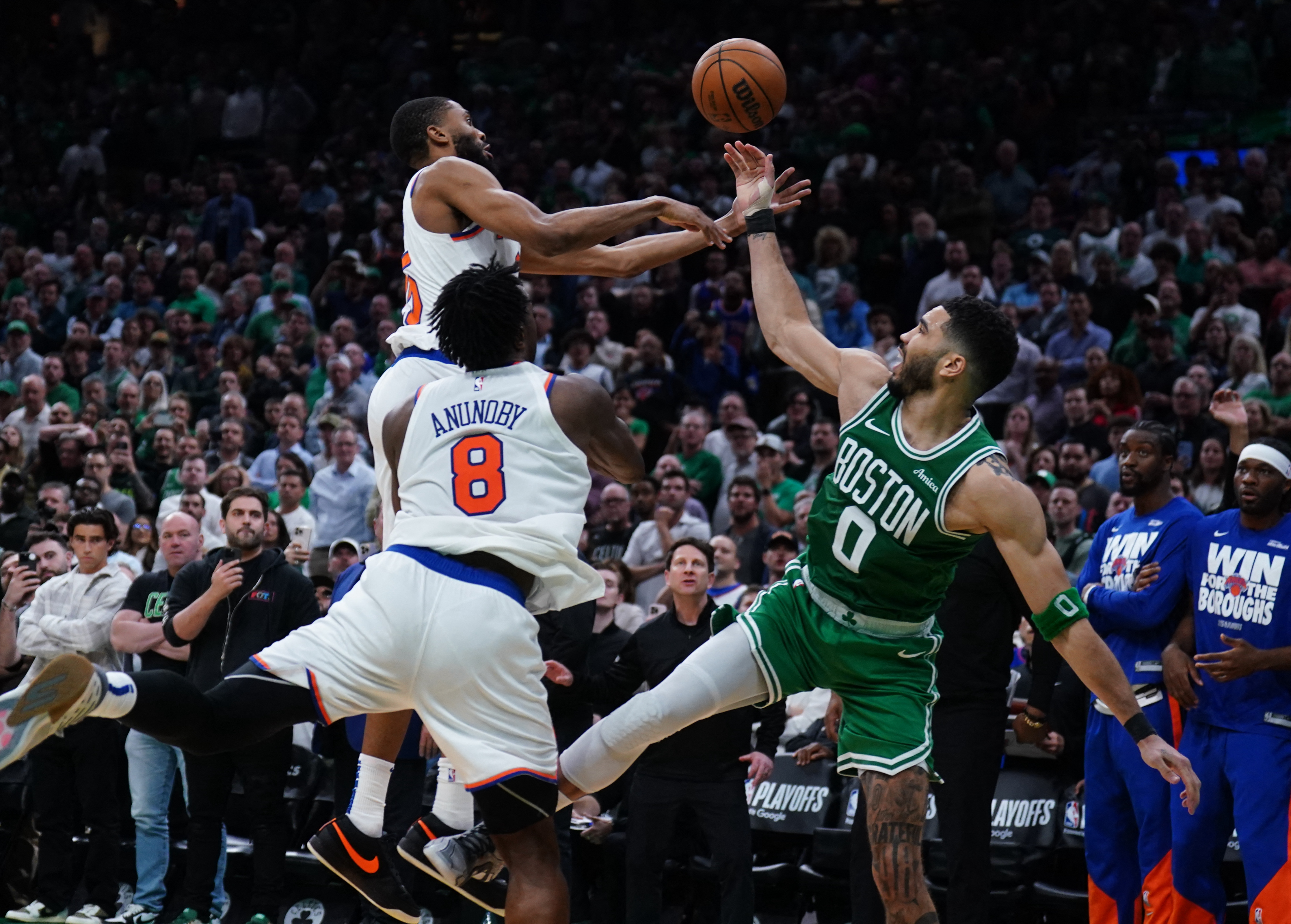 Knicks vs. Pacers Eastern Conference Finals preview, breakdown, more 4 MIkal Bridges OG Anunoby block Jayson Tatum Game 2 Knicks Celtics