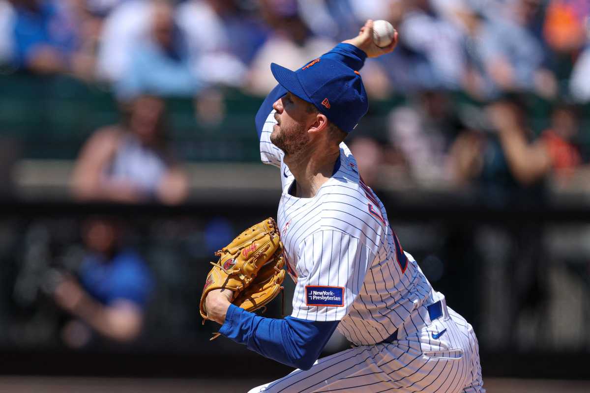 Mets starter Griffin Canning pitches against the Chicago Cubs