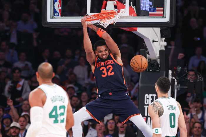 Karl-Anthony Towns dunk Knicks Celtics Game 4