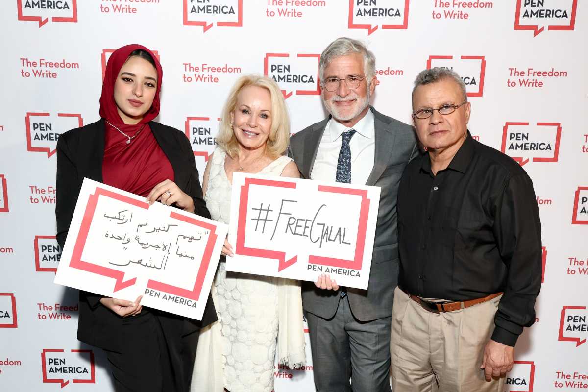 (L-R) Naeira Galal, Pamela Barbey, Peter Barbey and Abdelfattah Galal attend the 2025 PEN America Literary Gala at American Museum of Natural History on May 15, 2025.