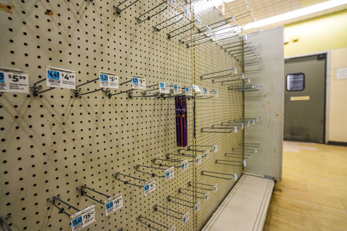 An empty self at Rite Aid's Junction Boulevard store in Queens.