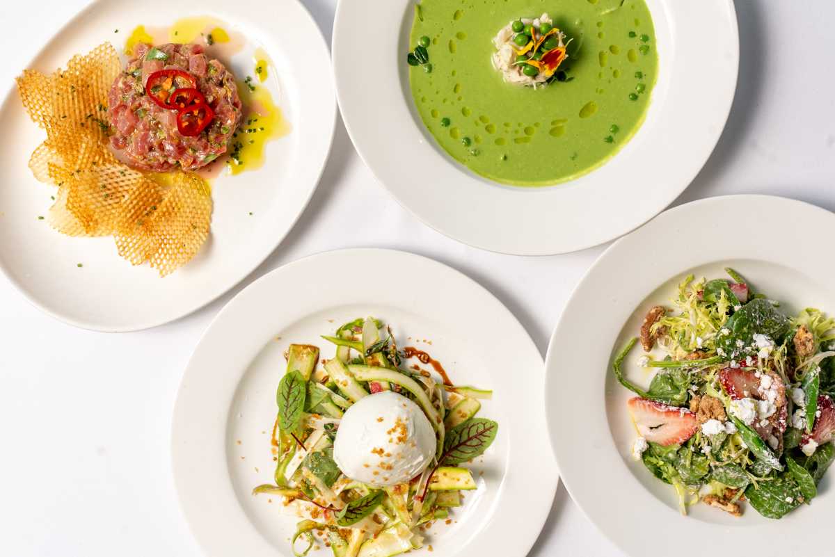 A selection of spring menu items at Central Park Boathouse.