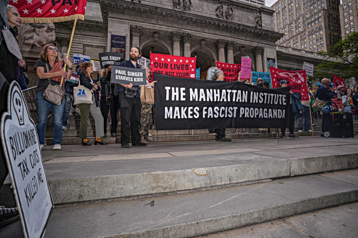 Midtown protesters blast conservative think tank 