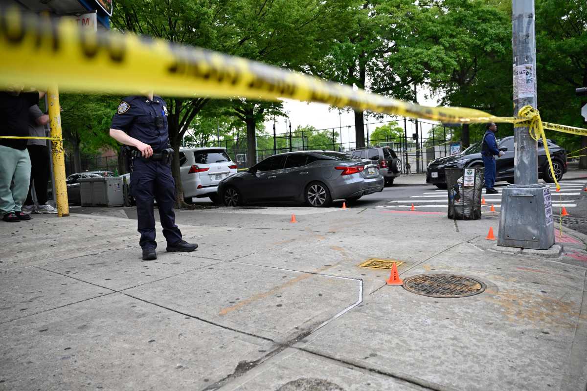 Police rope off crime scene in Brooklyn after shooting