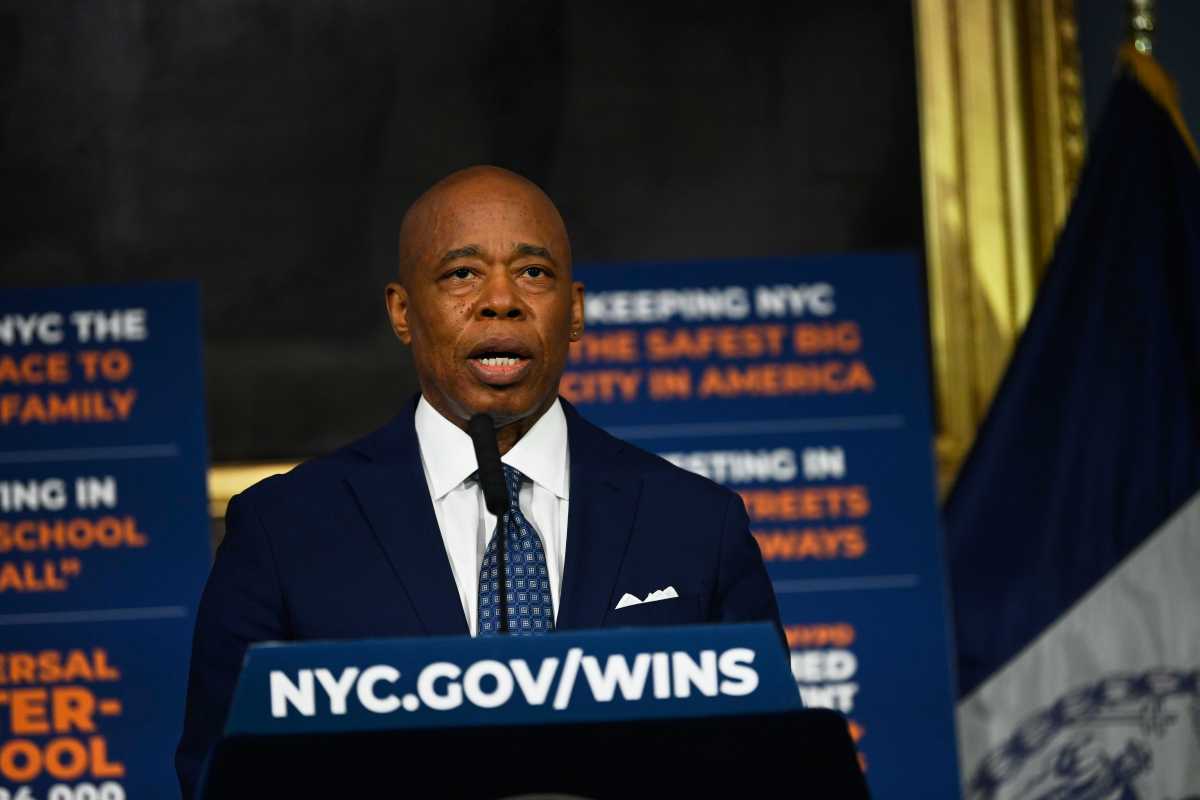 Mayor Eric Adams during off topic questions on May 6.