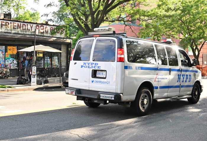 NYPD van outside Brooklyn street