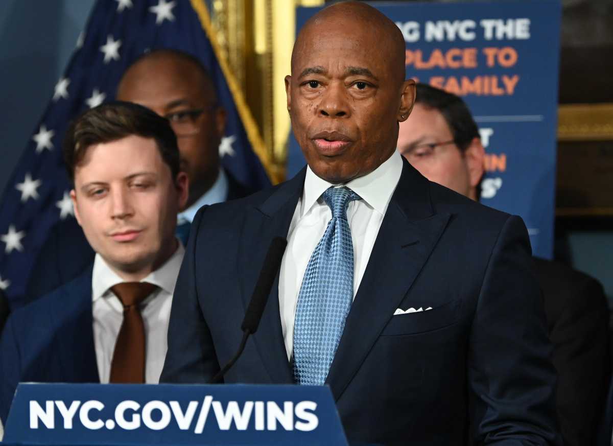 Mayor Eric Adams speaks about Rikers Island