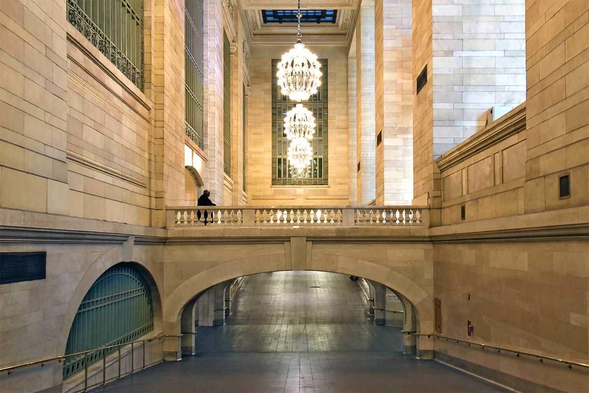 Empty Grand Central Station, Manhattan hallway.