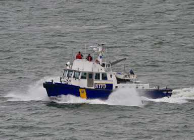 File photo of an NYPD Harbor Unit patrol boat: Divers and marine units were deployed to the East River on May 30 as part of a multi-agency search for a missing 15-year-old girl near Roosevelt Island
