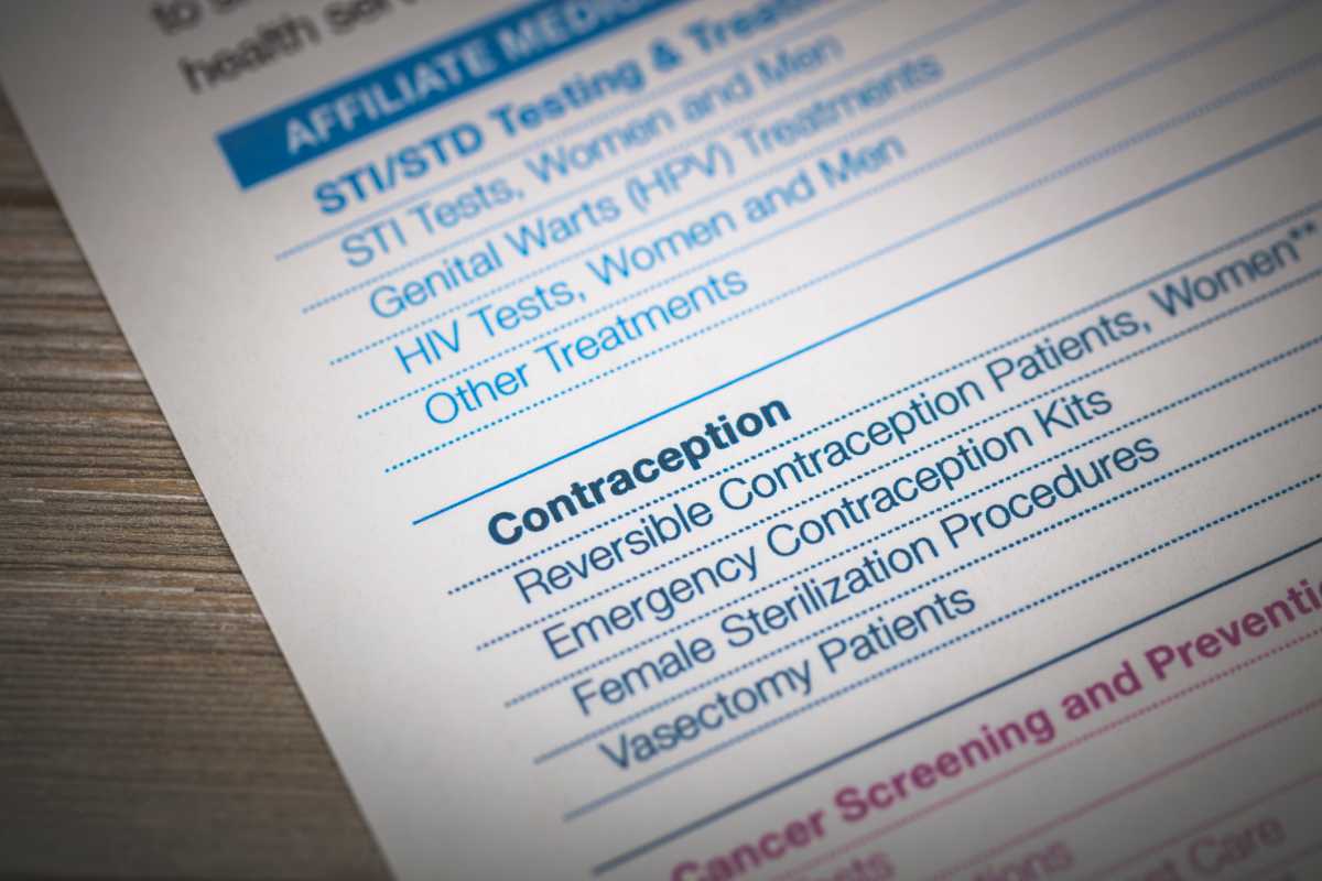 An editorial stock photo of planned parenthood informational document.