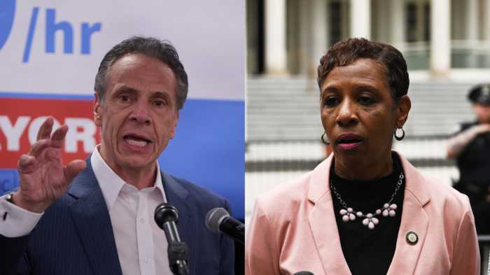 Andrew Cuomo (left), Adrienne Adams (right)