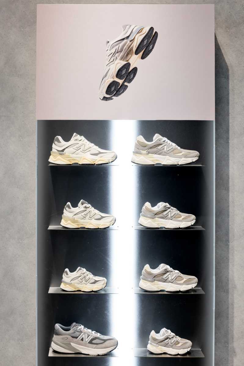 new balance sneakers on display