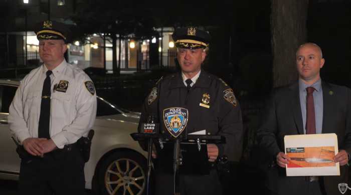 NYPD Chief of Patrol Philip Rivera addressing the media early Friday morning about the officer-involved shooting inside a Pelham Bay apartment building