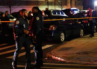 Police at scene of stabbing in Harlem