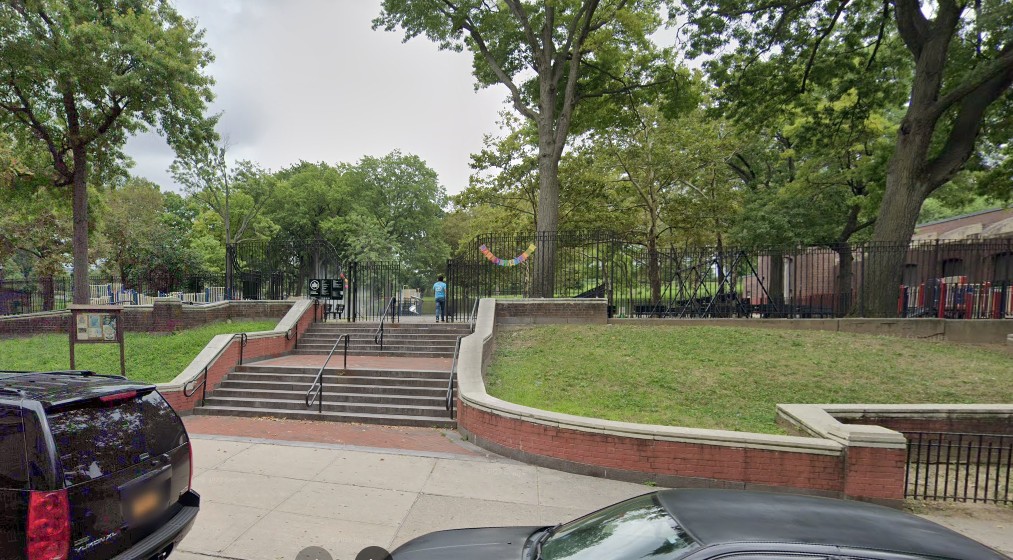 The playground at Crotona Park sits just across the street from an elementary school, where a man was fatally shot in broad daylight on May 30