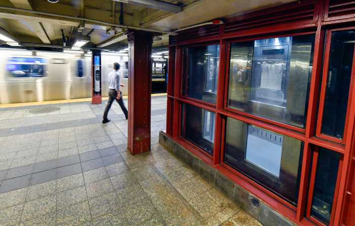 subway platform and elevator at 34th St. - Penn Station in NYC