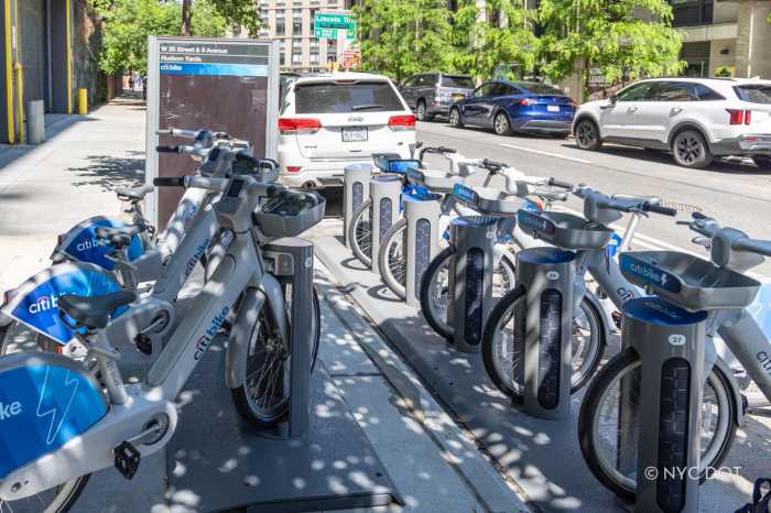 Citi Bike docking station in NYC