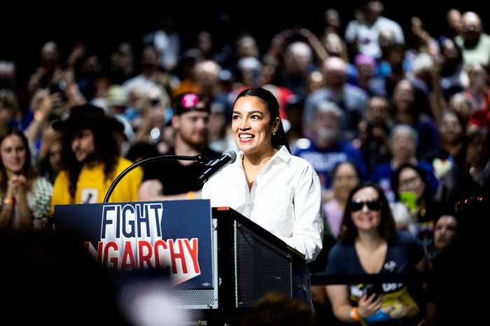 AOC speaking at rally