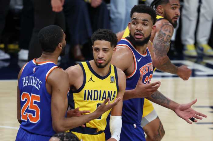 Karl-Anthony Towns Mikal Bridges Knicks Pacers