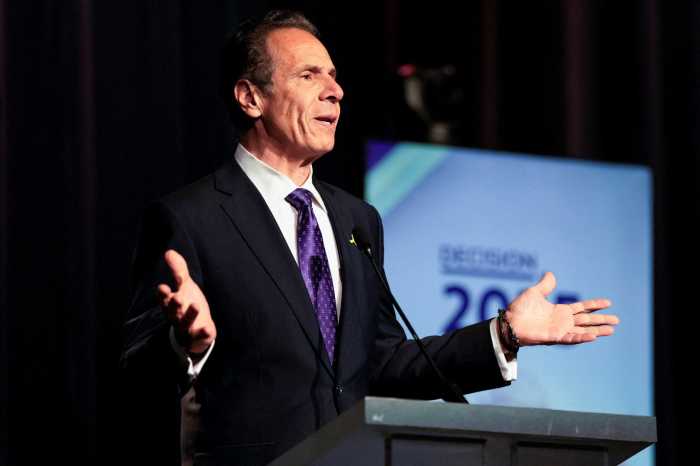 Former Gov. Andrew M. Cuomo speaks during the New York City Democratic Mayoral Primary Debate, in New York City