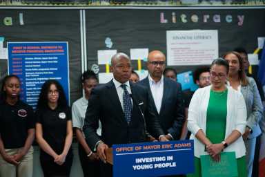 New York City Mayor Eric Adams, New York City Department of Consumer and Worker Protection (DCWP) Commissioner Vilda Vera Mayuga, and New York City Public Schools Chancellor Melissa Aviles-Ramos today unveil key details of the Adams administration’s “Financial Literacy for Youth” (FLY) initiative