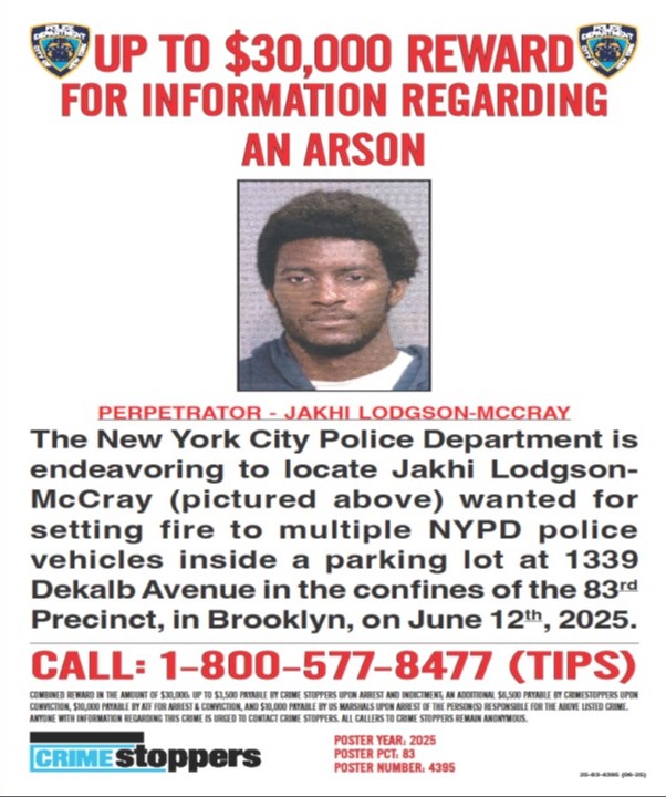 Brooklyn arsonist wanted: NYPD ups reward to $30,000 for capture of suspect who set police vehicles ablaze 2