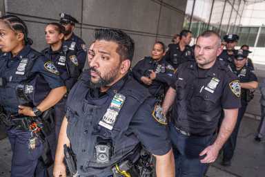 NYPD officers on the job
