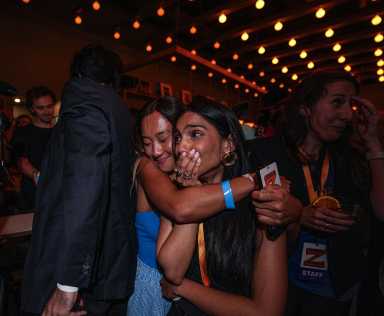 New Yorkers celebrate Mamdani's apparent win in the NYC Mayoral Primary