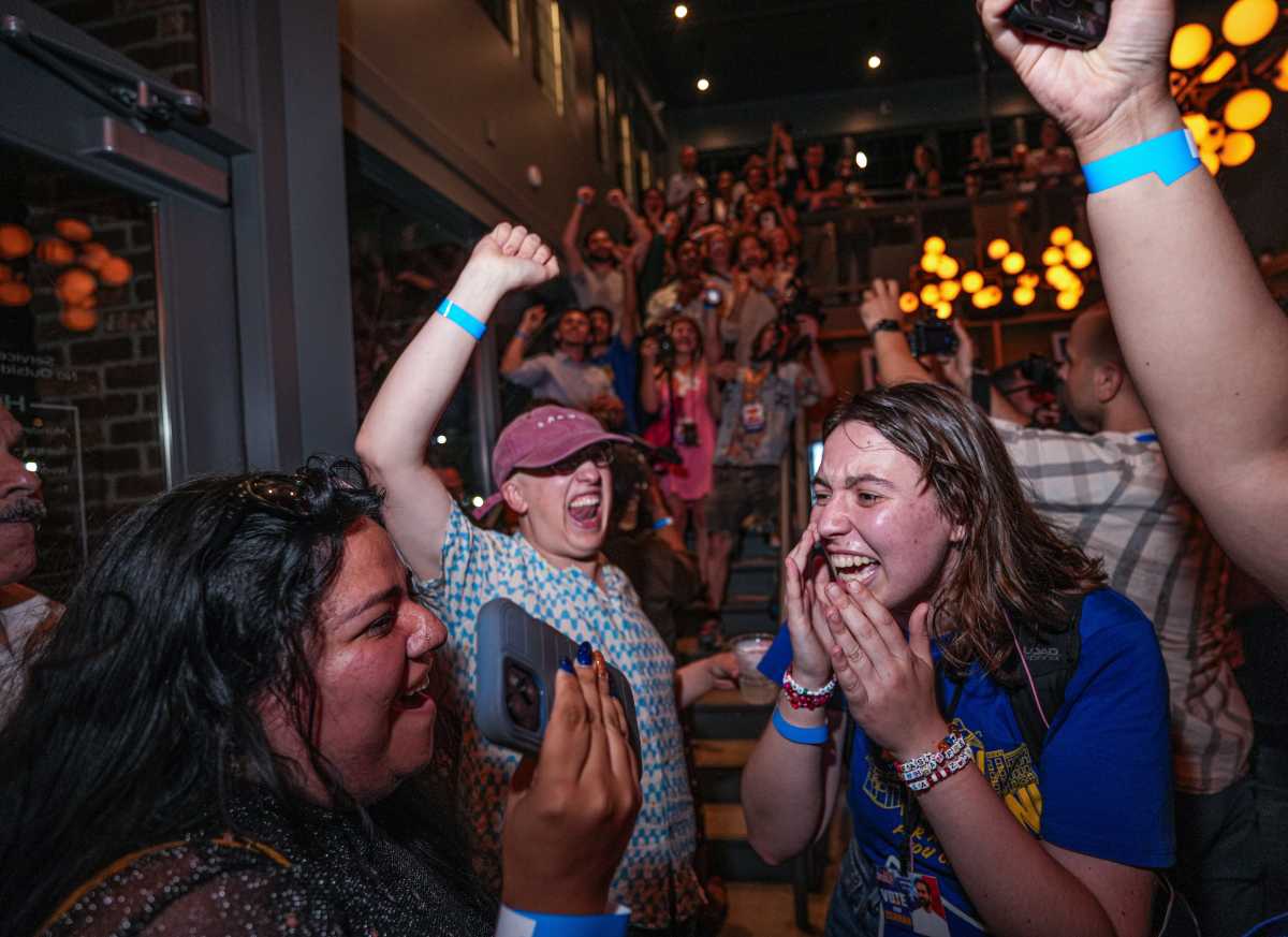Young people celebrate primary win by Zohran Mamdani