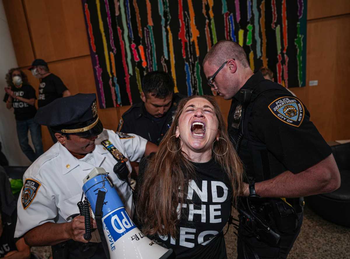 Protesters arrested for occupying Maersk building in Midtown for war in Gaza | amNewYork