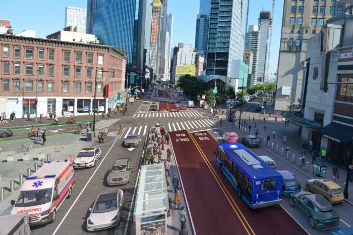Bus lanes on Flatbush Avenue