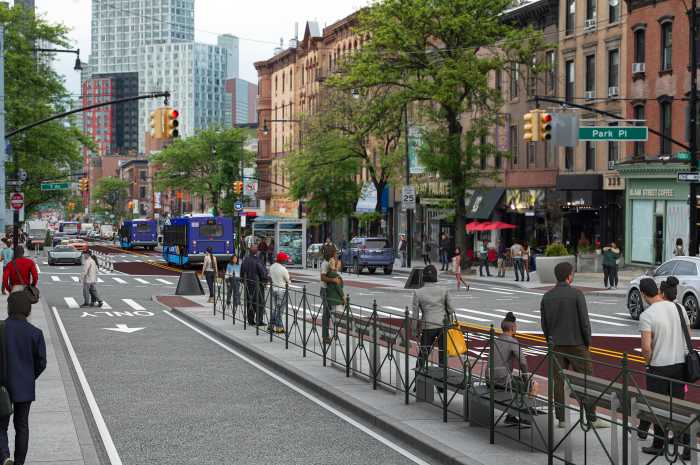 Busy Flatbush Avenue in Brooklyn would get new bus lanes under DOT redesign plan 2