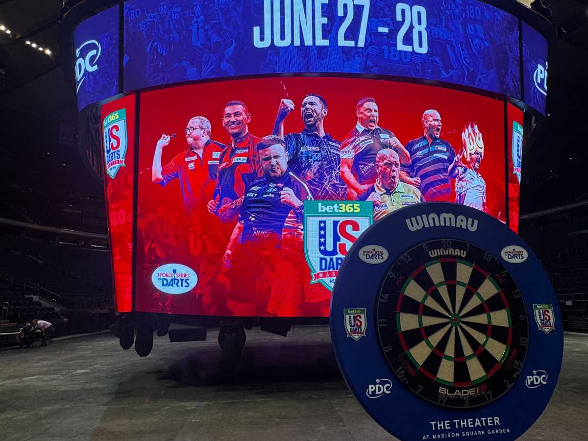 a darts setup at MSG