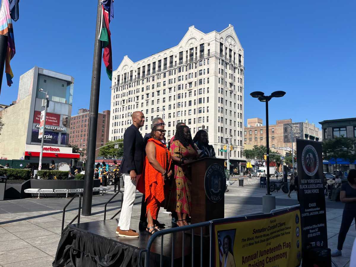 Harlem raises the Juneteenth flag in celebration and reflection 3 Harlem held a flag raising ceremony in honor of Juneteenth.