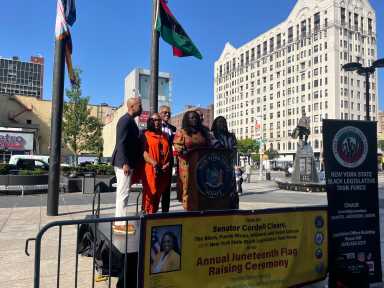 Harlem held a flag raising ceremony in honor of Juneteenth.