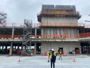 The new Belmont Park under construction