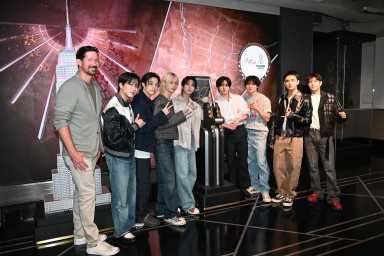 Stray Kids partnered with Musicians on Call to light the Empire State Building in honor of the power of music.