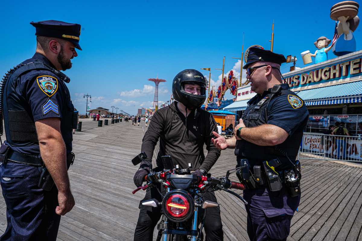 NYPD Quality of Life teams at work on the Coney Island boardwalk