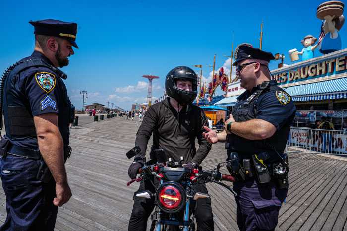 NYPD Quality of Life teams at work on the Coney Island boardwalk