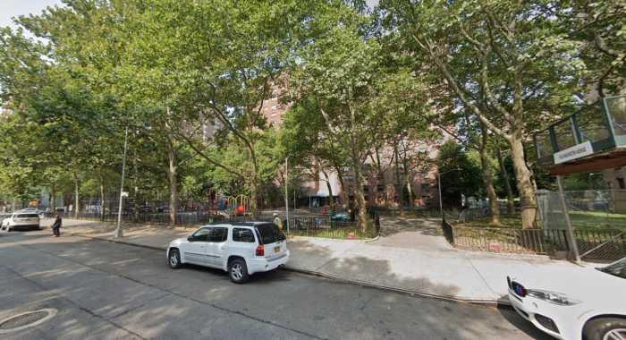 View of 1309 Washington Avenue, part of NYCHA's Morris Houses in the Bronx, where a 30-year-old man was shot in the arm early on June 13. Police are still investigating the incident. 