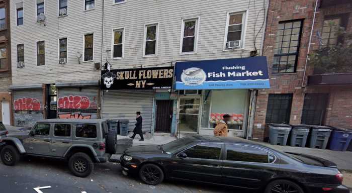 A view of 541 Marcy Ave. in Bedford-Stuyvesant, Brooklyn, where a 38-year-old man was fatally shot late Thursday, June 19, 2025.