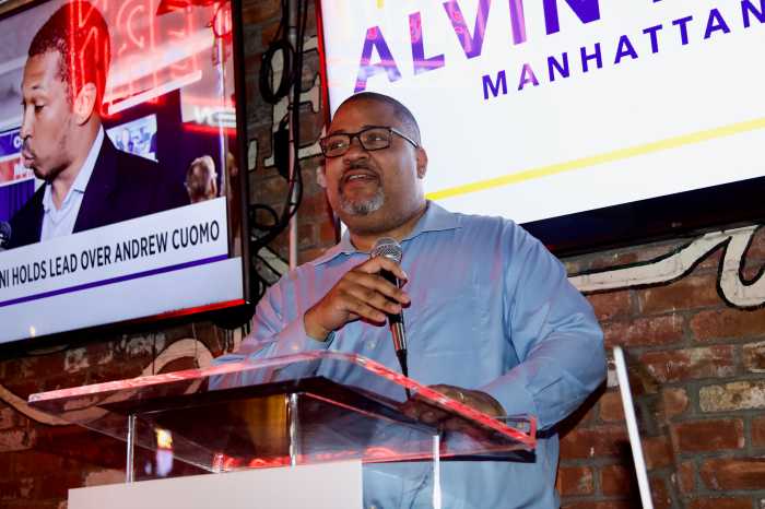 Alvin Bragg speaks while celebrating win in Manhattan District Attorney primary