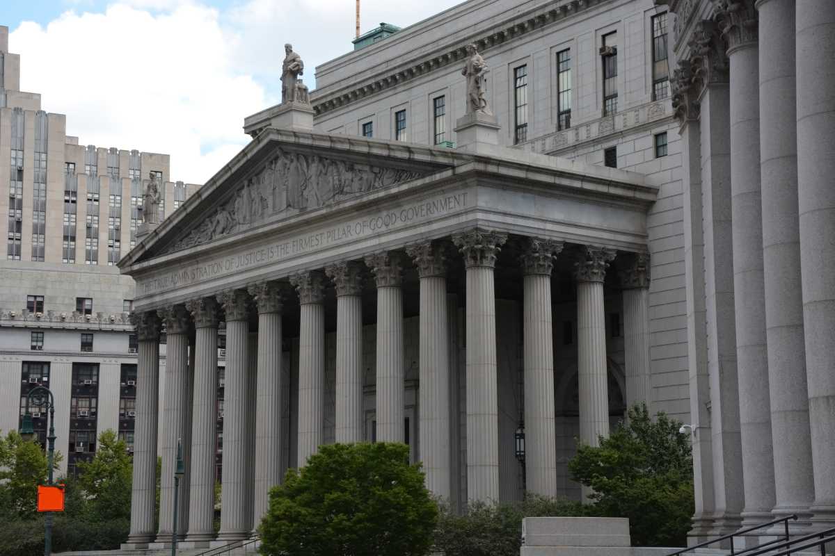Large courthouse in New York with columns