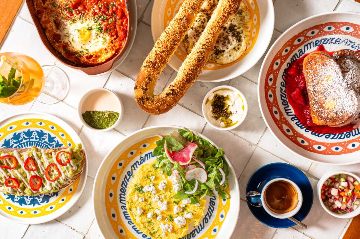 a food spread from Mama Mezze