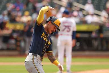 Joey Ortiz grand slam Mets Brewers Reed Garrett