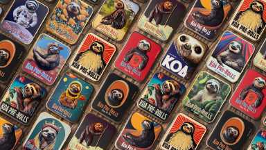 a selection of Koa branded cannabis pre-rolls.