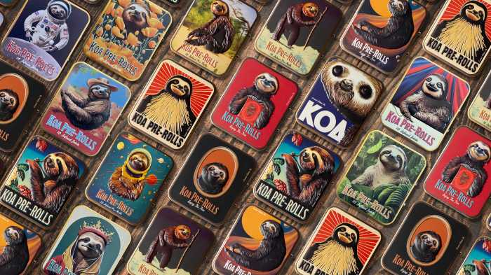 a selection of Koa branded cannabis pre-rolls.