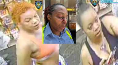 Surveillance images released by the NYPD show two women wanted in connection with the June 28 assault of an MTA employee at the New Lots Avenue subway station in Brooklyn.